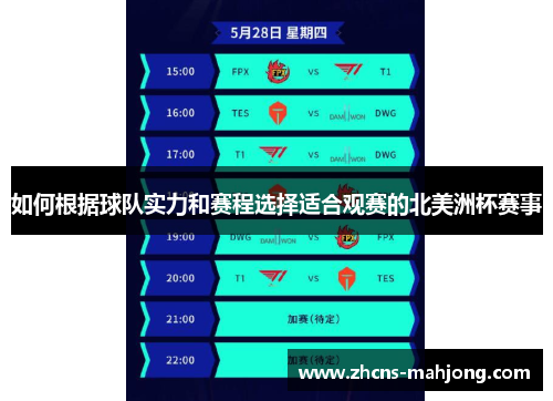 如何根据球队实力和赛程选择适合观赛的北美洲杯赛事